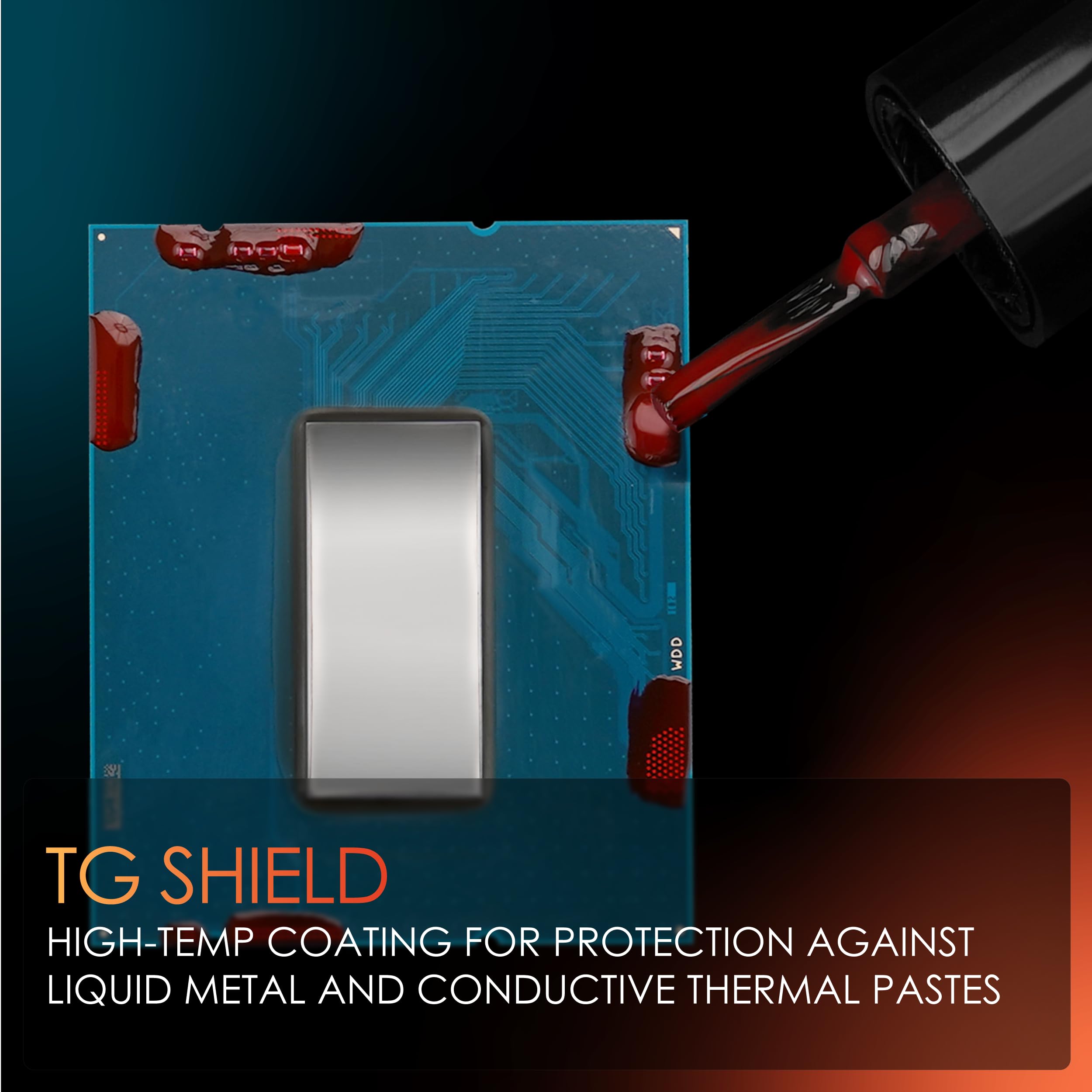 Thermal Grizzly TG Shield (5ml red) - Protects Components From Liquid Thermal Paste and Short Circuits - High Temperature Conformal Coating CPU/GPU/PS4/PS5/Xbox