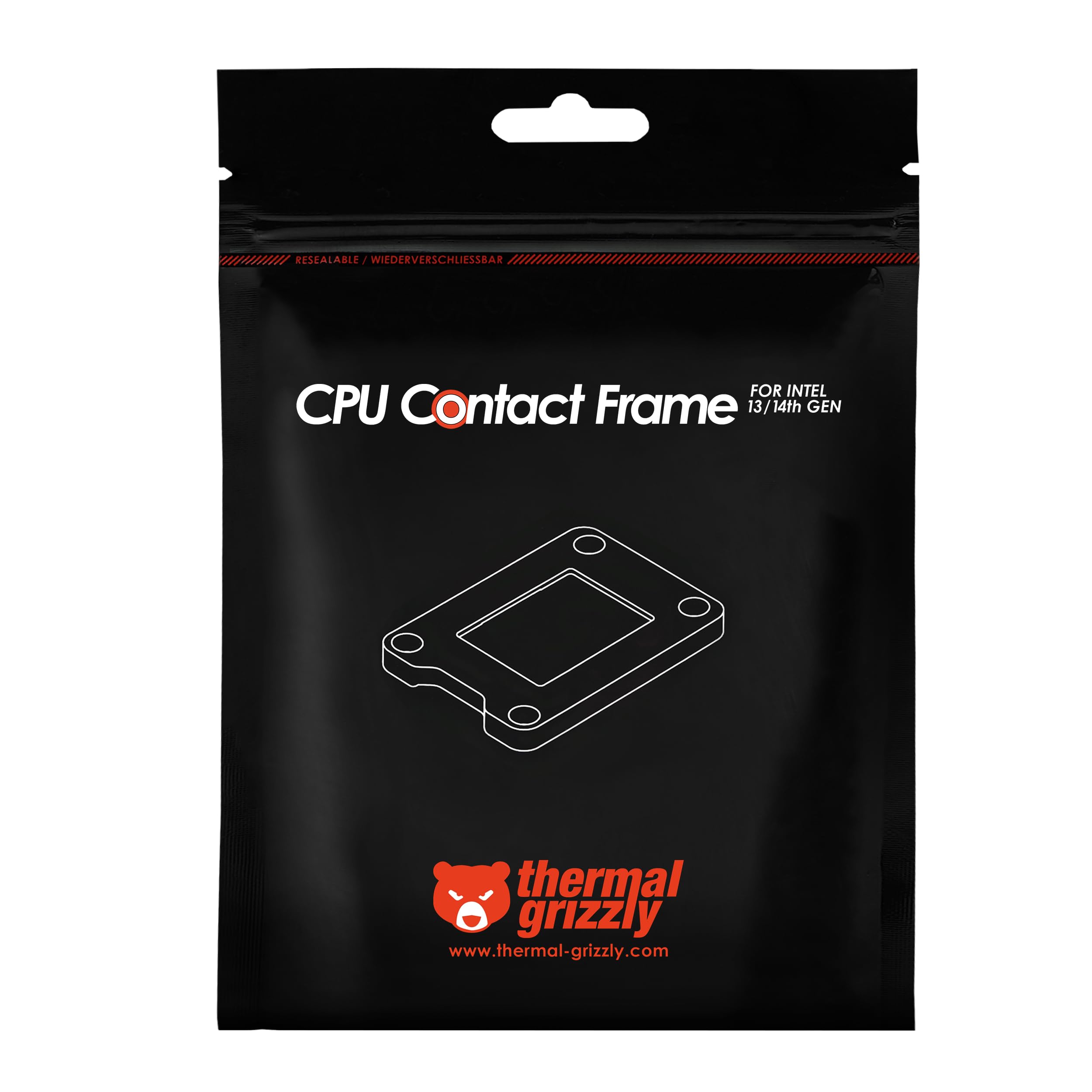 Thermal Grizzly - CPU Contact Frame Intel 13th & 14th Generation - for Optimized CPU Contact Pressure to Improve The Cooling Performance - Easy Install - by der8auer