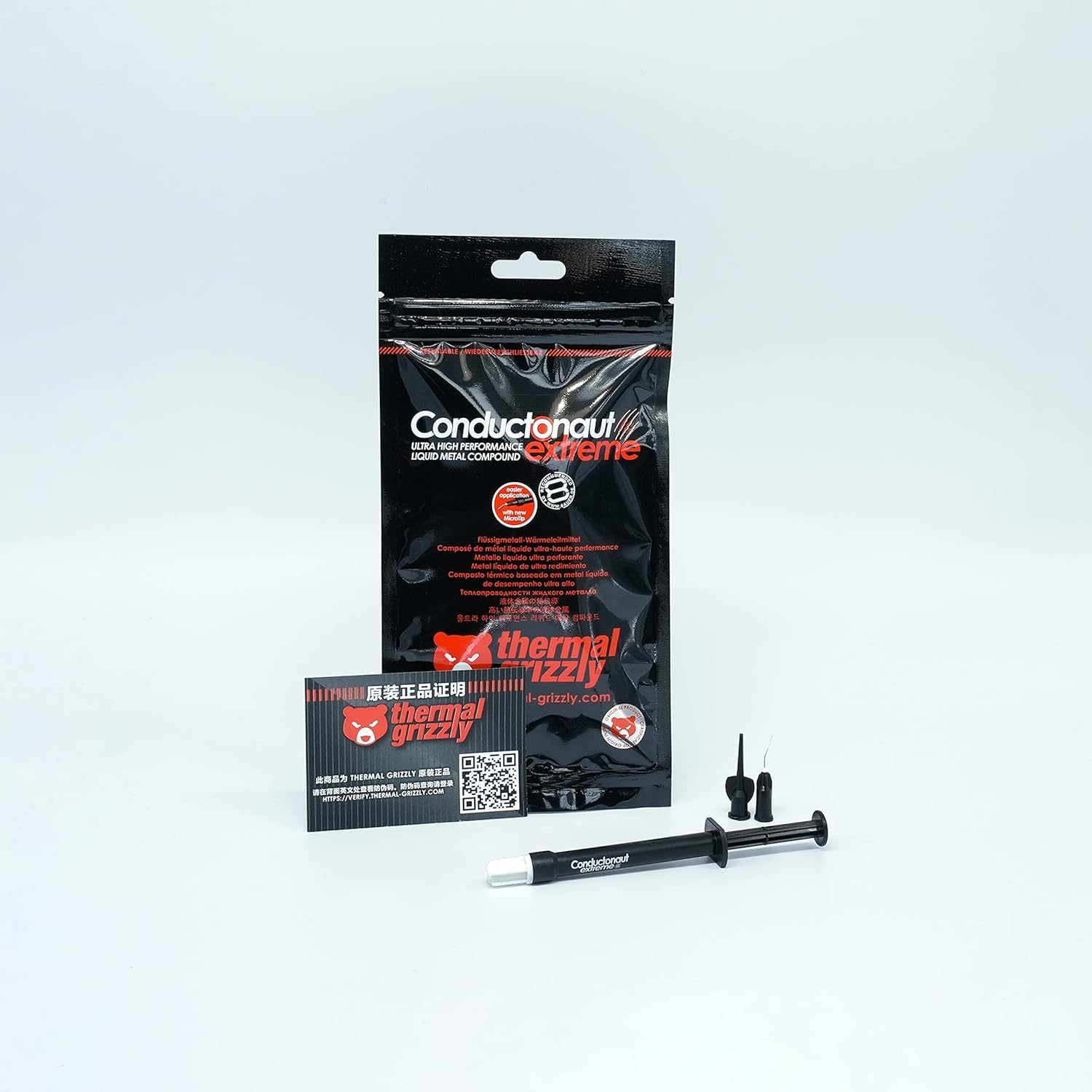 Thermal Grizzly Conductonaut Extreme Thermal Grease - 1 Gram Liquid Metal Thermal Paste for Cooling The CPU, GPU (Conductonaut Extreme 1g Combo) Made in Germany