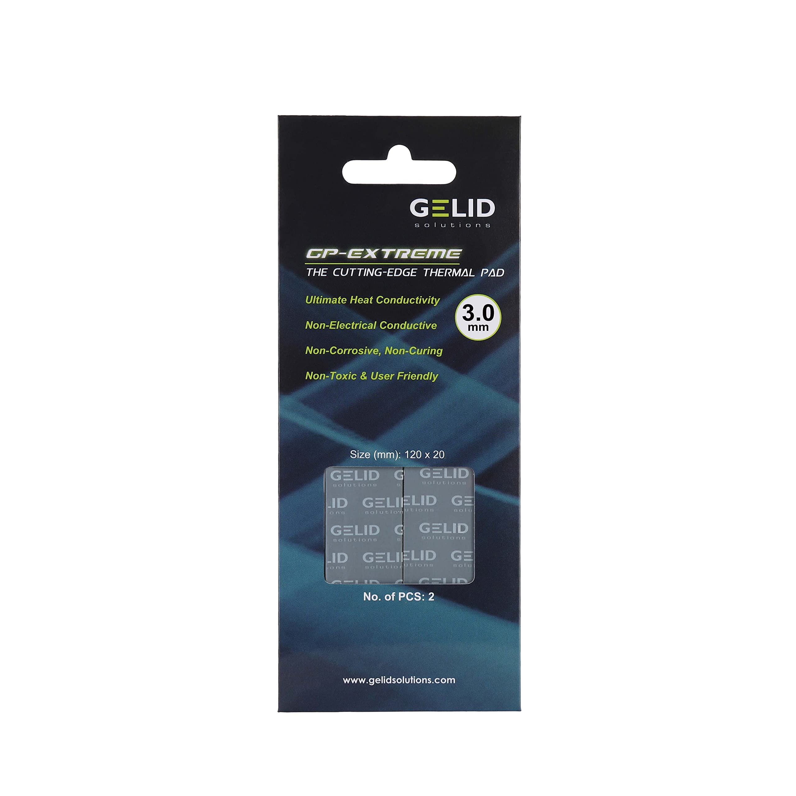 Gelid Solutions GP-Extreme 12W-Thermal Pad 120x20 (2pcs) Excellent Heat Conduction, Ideal Gap Filler. Easy Installation