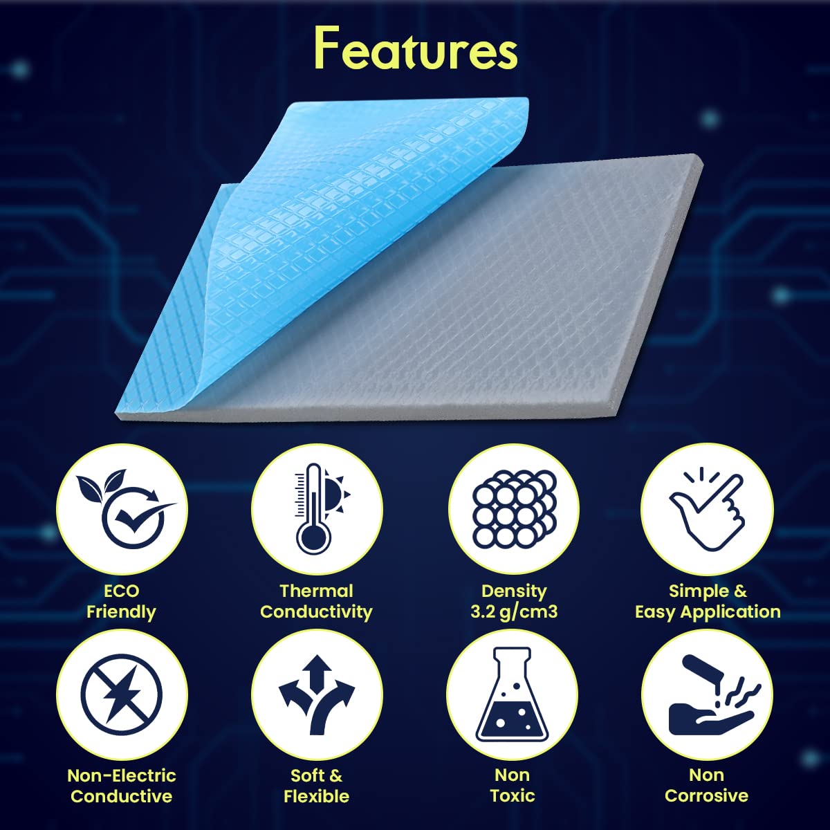 Gelid Solutions GP-Ultimate 15W- Thermal Pad 90x50 Excellent Heat Conduction, Ideal Gap Filler. Easy Installation.