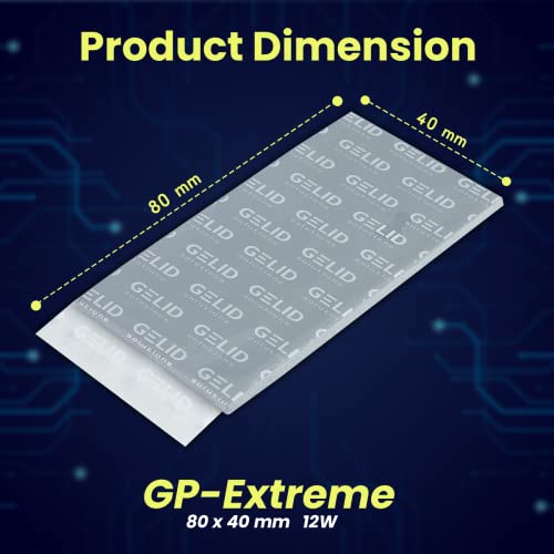 Gelid Solutions GP-Extreme 12W-Thermal Pad 80x40 (2pcs) Excellent Heat Conduction, Ideal Gap Filler. Easy Installation.