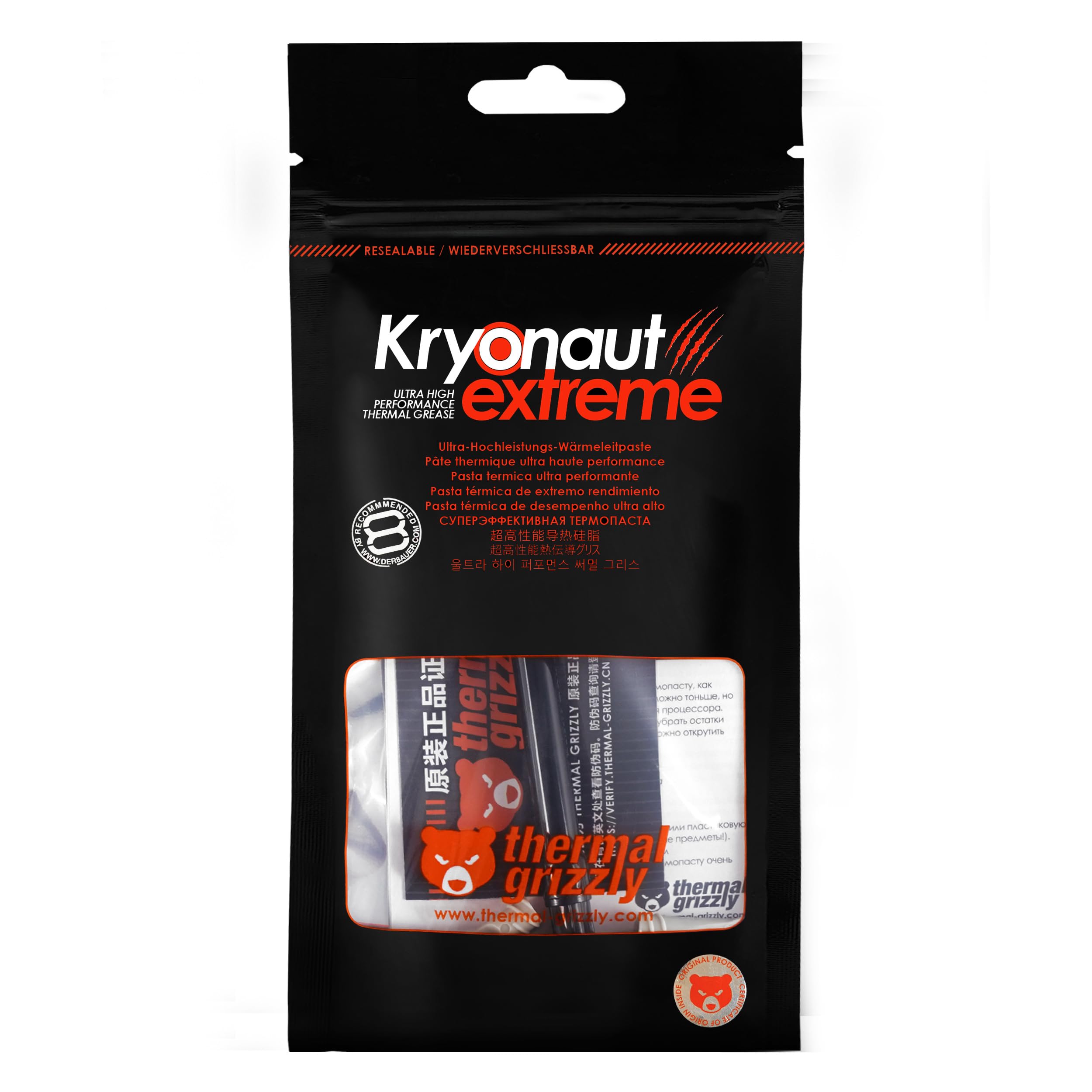Thermal Grizzly Kryonaut Extreme The High Performance Thermal Paste for Cooling All Processors, Graphics Cards and Heat Sinks in Computers and Consoles