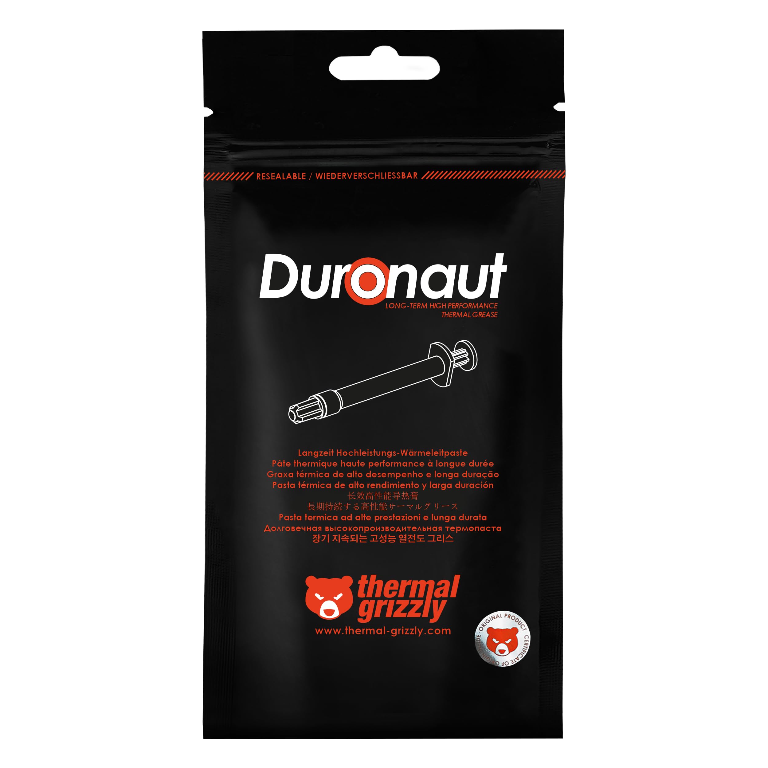 Thermal Grizzly Duronaut - Enhanced Durability & High Performance Thermal Paste - for Maximum Thermal Conductivity While Overclocking CPU/GPU/PS4/PS5/Xbox
