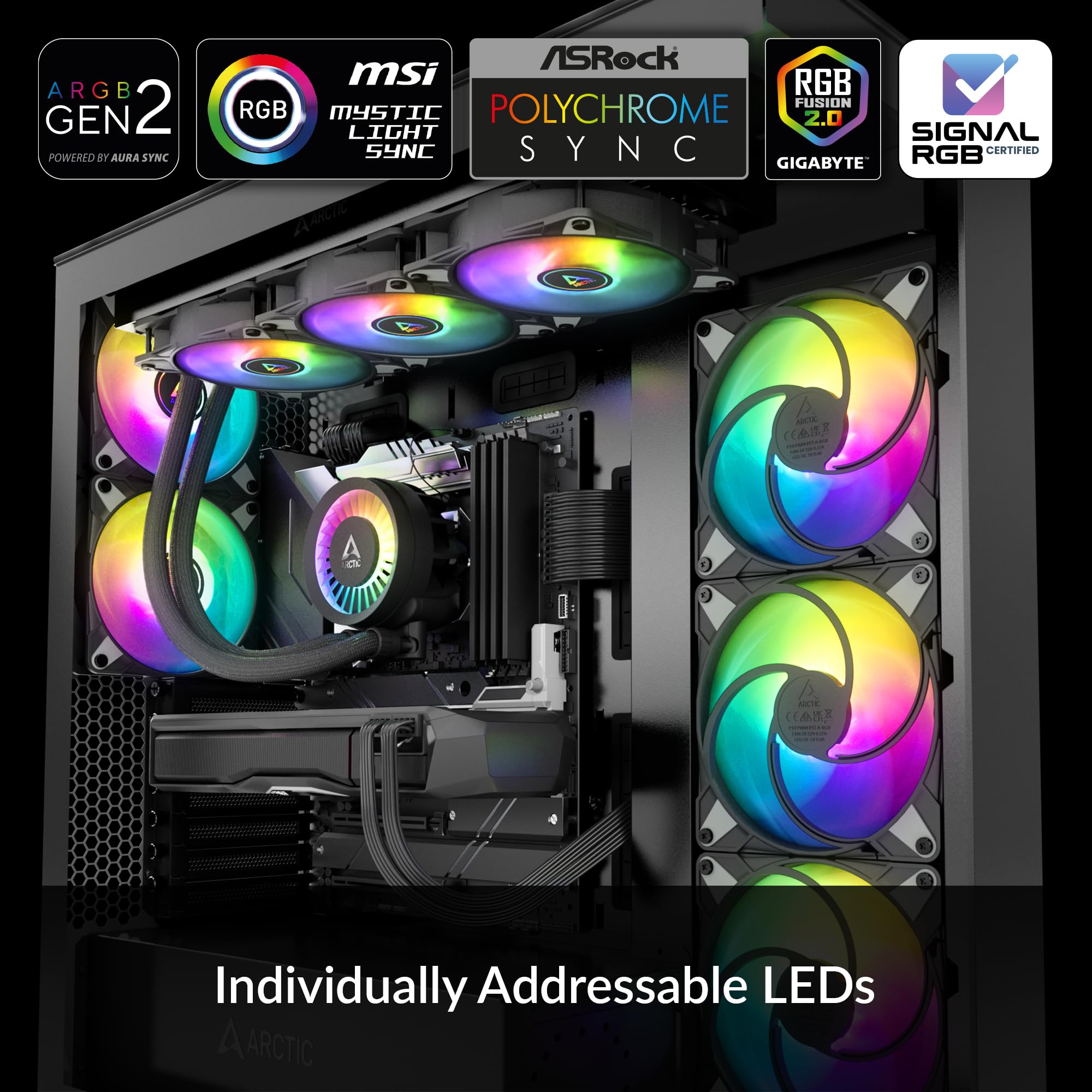 ARCTIC Liquid Freezer III 360 - Water Cooling PC, All-in-One CPU AIO Water Cooler, Intel & AMD Compatible, efficient PWM-Controlled Pump, Fan: 200-1800 RPM, LGA1851/1700 Contact Frame - Black