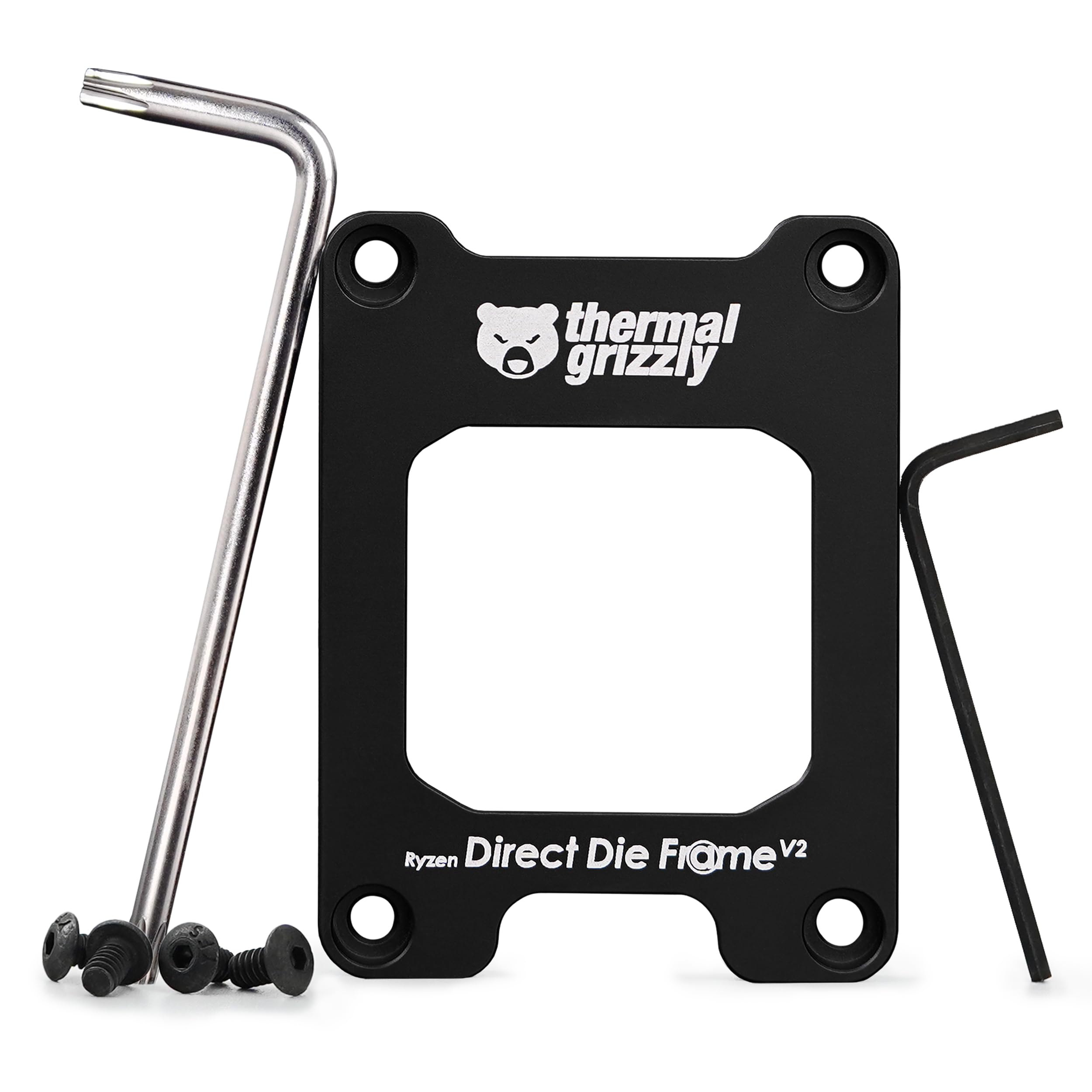 Thermal Grizzly Direct Die Frame Ryzen 7000 V2 - Increased Compatibility - for Mounting Ryzen 7000 CPU Processors Without The Integrated Heatspreader - Made in Germany