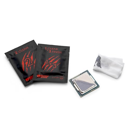 Thermal Grizzly TG Cleaning Wipes (10 Pcs - 20 Wet & 20 Dry Wipes) - Clean and Degrease Surfaces - Optimal Adhesion of Thermal Conductive Materials