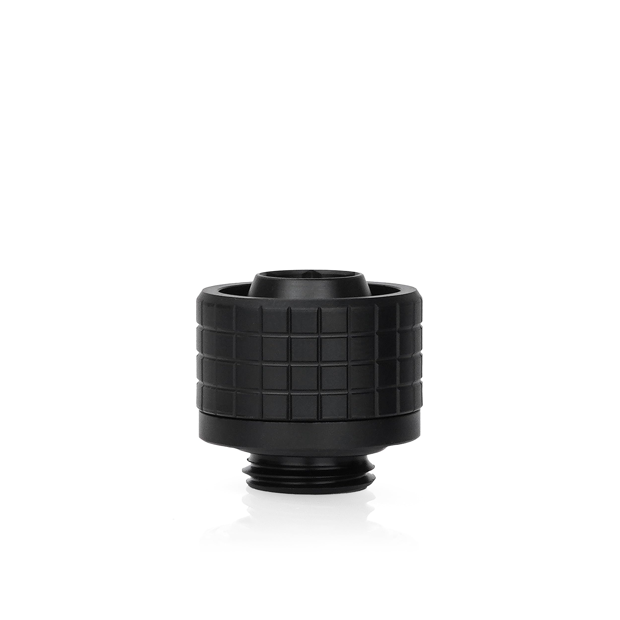 Thermal Grizzly DeltaMate ST16 Soft-Tube Water Cooling Compression Fitting – G1/4'' Thread, CNC-Machined Brass Matte-Black, Knurled Compression Ring for 10 mm ID / 16 mm OD Flexible Tubing