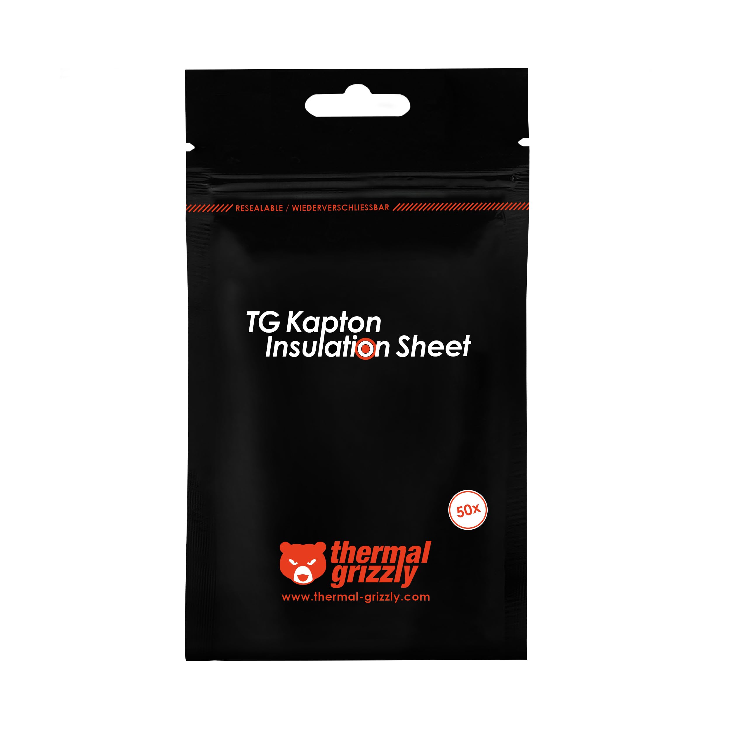 Thermal Grizzly Kapton Insulation Sheet - 50x Stripes (10x60mm) - 40μm Thick High-Temp Polyimide Film for CPU/GPU Tim Protection