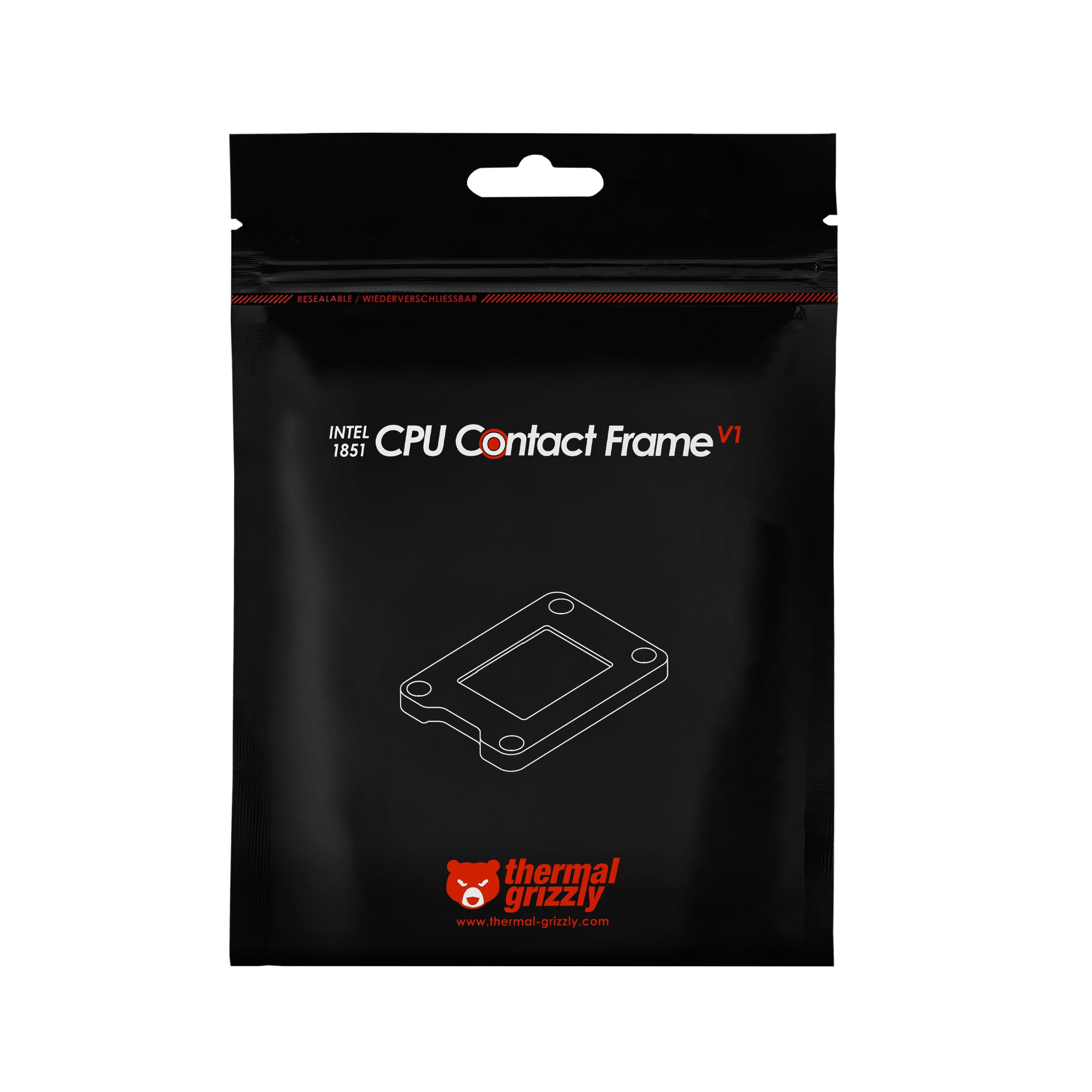Thermal Grizzly - CPU Contact Frame Intel 1851 V1 - for Optimized CPU Contact Pressure to Improve The Cooling Performance - Easy Install - for Intel Core Ultra Series CPU LGA1851 sockets