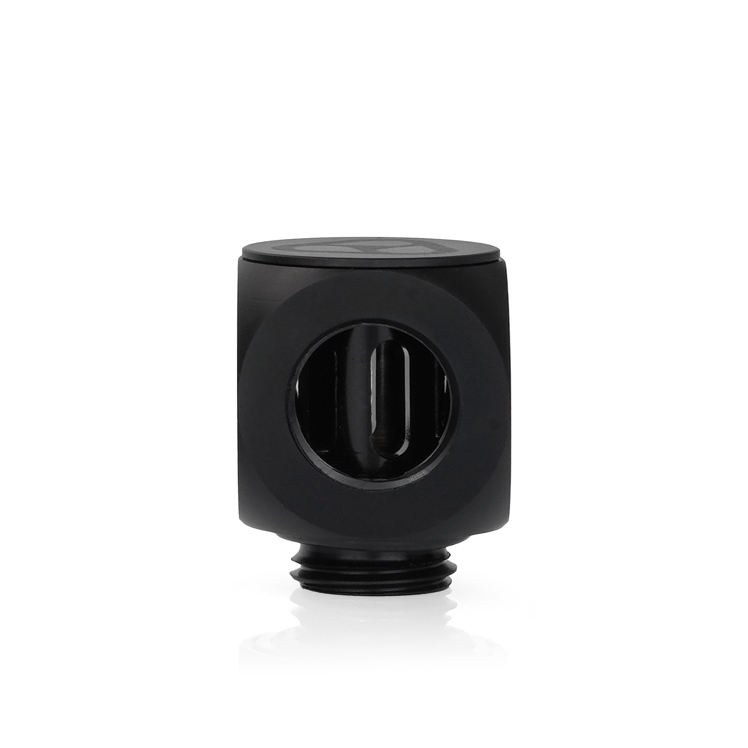 Thermal Grizzly DeltaMate Rotary T Fitting – Black G1/4 Male + Dual Female Tee Connector for Custom PC Water-Cooling
