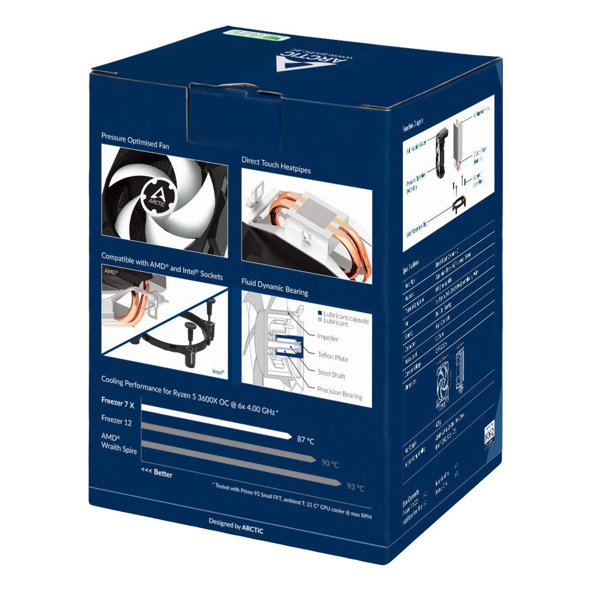 Arctic Freezer 7 Pro – Compact Multi-Compatible Tower CPU Cooler | 92 mm PWM Fan | for AMD AM4 and Intel 115x CPU