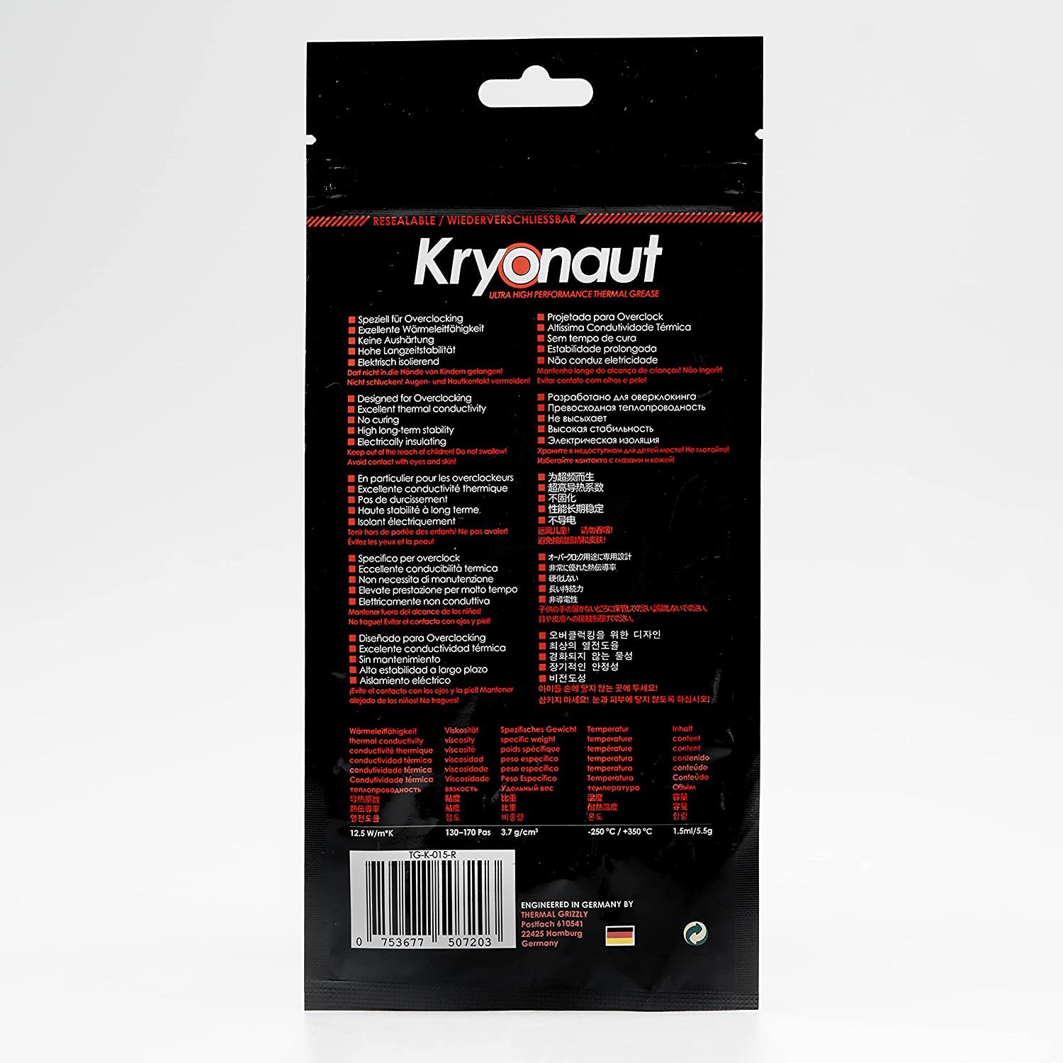 Thermal Grizzly Kryonaut The High Performance Thermal Paste Cooling All Processors, Graphics Cards and Heat Sinks in Computers and Consoles Combo Extra Spatula