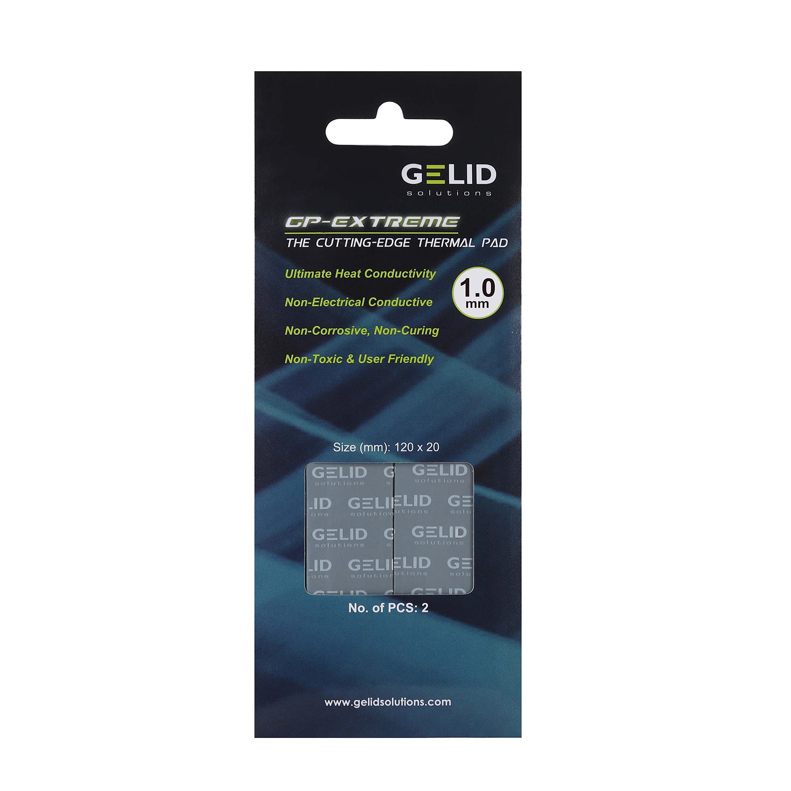 Gelid Solutions GP-Extreme 12W-Thermal Pad 120x20 (2pcs) Excellent Heat Conduction, Ideal Gap Filler. Easy Installation