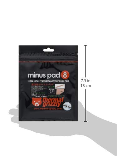 Thermal Grizzly Minus Pad 8-120x20mm Thermal Interface Pad, Electrically Non-Conductive, High Thermal Conductivity & Compressibility for SSDs, GPUs & Electronics