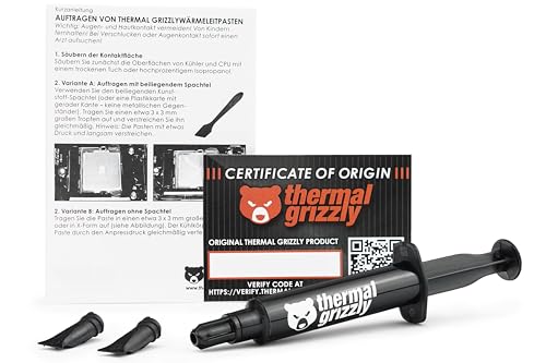 Thermal Grizzly Hydronaut - 7.8 Gram/3 ml - Conductive High Performance Thermal Paste - Ideal for Air and Water Cooling CPU/GPU/PS4/PS5/Xbox - for Large Cooling Surfaces
