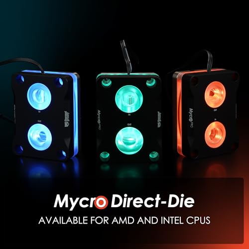 Thermal Grizzly Intel 1851 Mycro Direct-Die Pro RGB V1 Water Cooler with Nickel-Plated Copper Base and Micro Cooling Fins - Made in Germany