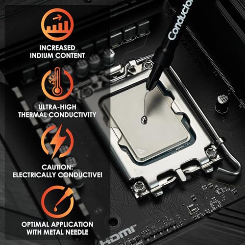 Thermal Grizzly Conductonaut - Aluminum, Thermal Paste Based on Liquid Metal - Not Suitable for Large Cooling Systems - Liquid Metal Thermal Paste for Cooling The CPU, GPU